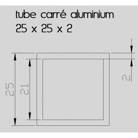 BARRE TUBE ALU BRUT CARRÉ FIN DE SÉRIE 6060 NF EN 573 1 ALU