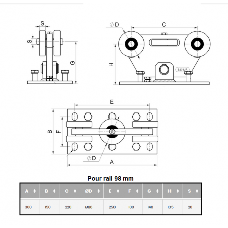 RAIL DE PORTAIL AUTOPORTANT ACIER BRUT 1 5 METRES Esse Fr