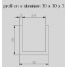 PROFIL U ALU BRUT FIN DE SÉRIE NORME EN 573-1 BARRE 6060 T6