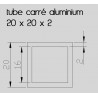 BARRE TUBE ALU BRUT CARRÉ FIN DE SÉRIE 6060 NF EN 573-1 ALU