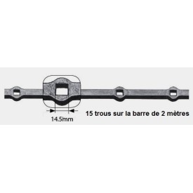 BARRE ACIER CARRÉE EN FER A TROUS CARRÉS - www.esse.fr