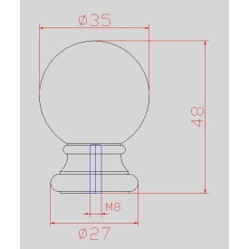 Boule de départ en acier avec embase ronde | Esse Diffusion