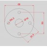 PLATINE FER FIXATION RONDE 4 TROUS + 1 TROU CENTRAL - www.esse.fr