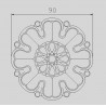 ROSACE LAITON MASSIF Ø75 OU 90 FILETAGE FIXATION VIS M6  - www.esse.fr