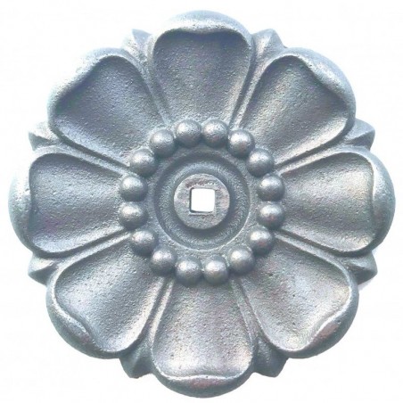 ROSACE FLEUR ALUMINIUM MOULÉ SIMPLE FACE DIAMÈTRE 100 M0437