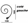 VOLUTE ESCARGOT FER PLAT ACIER FORGE À CHAUD 130x165 - www.esse.fr