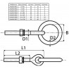 PITON À ŒIL INOX 316 FILETAGE MÉTRIQUE ANNEAU ARTICULÉ A4 - www.esse.fr