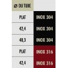 PLATINE INOX 304 OU 316 PLAT OU ROND MAIN COURANTE - www.esse.fr