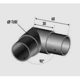 CONNECTEUR 90° MAIN COURANTE INOX 304L TUBE Ø 42.4 - www.esse.fr