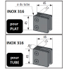 PINCE A VERRE 8,76 CARRE INOX 316 sur PLAT ou TUBE  - www.esse.fr