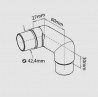 CONNECTEUR REGLABLE DROIT MAIN COURANTE INOX 304L - www.esse.fr