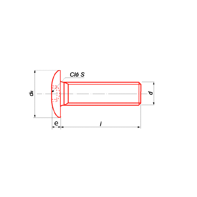 VIS POËLIER SIX PANS CREUX HC ACIER ZINGUÉ 4.8 - wwww.esse.fr