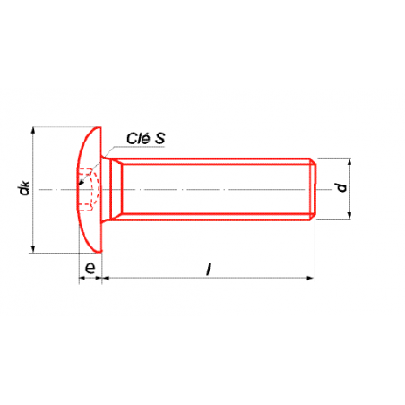 VIS POËLIER SIX PANS CREUX HC ACIER ZINGUÉ 4.8 - wwww.esse.fr