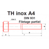 VIS METAUX TÊTE HEXAGONALE INOX A4 DIN 931 PARTIEL - www.esse.fr