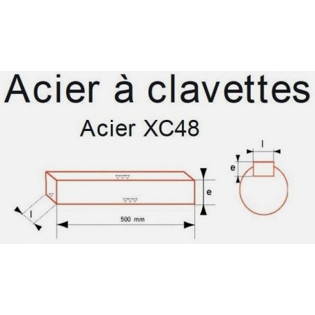 ACIER CLAVETTES XC46  SECTION RECTANGLE 2 À 50  H9 H10 K9 - www.zabarno.com