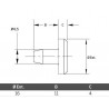 CACHE TYPE PUNAISE EMPILEMENT Ø16 PEBD BLANC OU NOIR - www.esse.fr