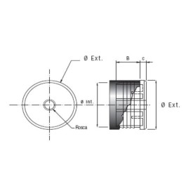 EMBOUT VERIN VIS RENTRANT ROND BOUCHON PLASTIQUE - www.esse.fr