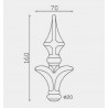 FER DE LANCE 160x70 BARREAU ROND POINTE ACIER EMBASE 20 - www.esse.fr