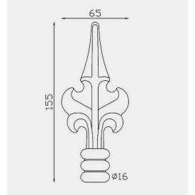 FER DE LANCE BARREAU ROND ACIER FORGÉ 155x65 - www.esse.fr