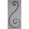 VOLUTE S ASYMÉTRIQUE FER 500x125 PLAT 40x8 QUEUE CARPE - www.esse.fr