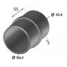 CONNECTEUR DROIT DOUBLE TUBE ROND ACIER BRUT ø42.4 - www.esse.fr