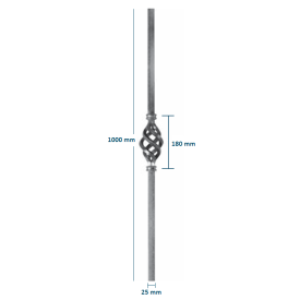 POTEAU DE DÉPART FER FORGÉ AVEC MOTIF TORSADÉ - www.esse.fr