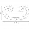 VOLUTE EN C À NOYAU CARRÉ 16 ACIER 100X190 FORGÉ A CHAUD - www.esse.fr