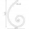 VOLUTE FORGÉE J À NOYAUX PLAT 16X6 FRISE DE CLÔTURE - www.esse.fr