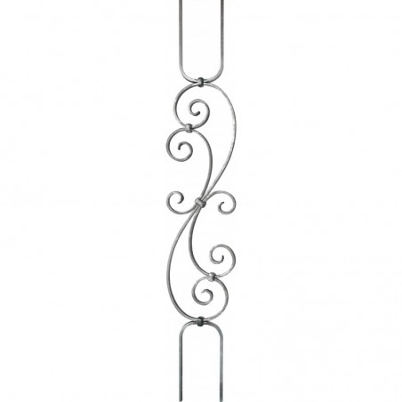 VOLUTE BALUSTRE ACIER FORGÉ DOUBLE FIXATION CARRÉE - www.esse.fr