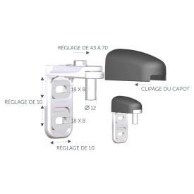 GOND INOX MODULO SOLIDE DOUBLE FIXATION SANS CACHE M6706