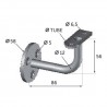 SUPPORT INOX 304L DROIT MAIN COURANTE TUBE ROND 316 - www.esse.fr