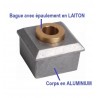 EMBOUT ALU BAGUE NYLON GOND TUBE 50X50 PERÇAGE Ø12