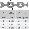 CHAÎNE LEVAGE ACIER ÉLINGUE NORME  EN 818-1 818-2 Ø8 À Ø13