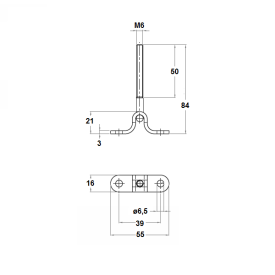 SUPPORT MURAL POUR CÂBLE AVEC FILETAGE INOX 316