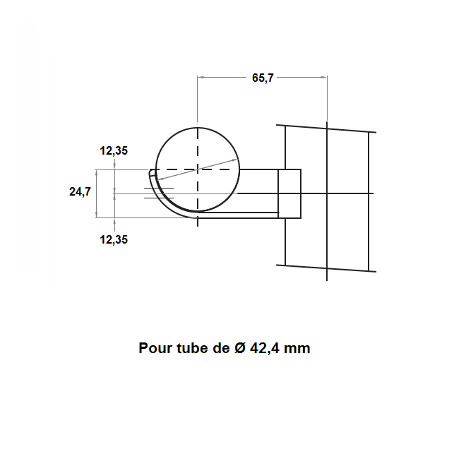 SUPPORT INOX MAIN COURANTE Ø42.4