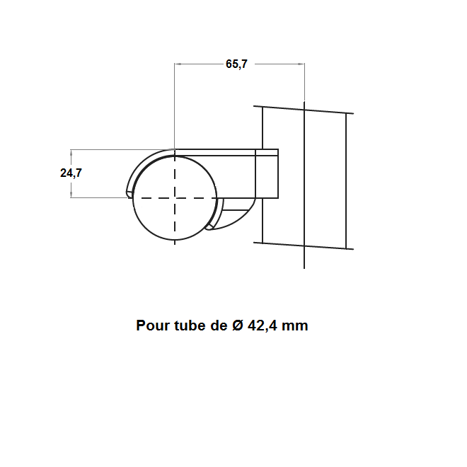 SUPPORT INOX MAIN COURANTE Ø42.4