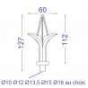 POINTE ALU BARREAU ROND FER DE LANCE ALUMINIUM - www.esse.fr