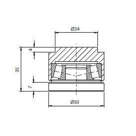 PIVOT INFÉRIEUR À BILLES ø68 SUR PLATINE RÉGLABLE  - www.esse.fr