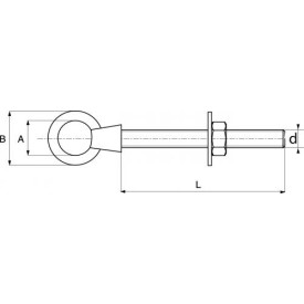 PITON À ŒIL FILETÉ AVEC ÉCROU EN INOX A4 – DE 6 MM À 12 MM