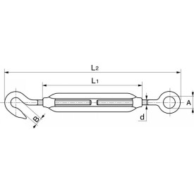 TENDEUR ŒIL-CROCHET EN INOX A4 – DE 5 MM À 20 MM