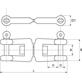 ÉMERILLON À MANILLES INOX A4 - DIMENSIONS DE 6 À 19 MM