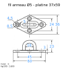 ANNEAU PLATINE A VISSER LOSANGE FIXATION CABLE INOX 316 - www.esse.fr