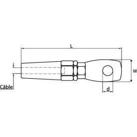 EMBOUT À ŒIL SERTISSAGE MANUEL EN INOX A4 – POUR CÂBLES DE 3 MM À 8 MM