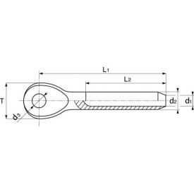 EMBOUT À ŒIL À SERTIR EN INOX A4 – POUR CÂBLES DE 2,5 MM À 12 MM