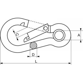 MOUSQUETON À ŒIL EN INOX A4 – DE Ø4 MM À Ø13 MM