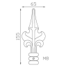 FER DE LANCE BARREAU ROND ACIER FORGÉ 155x65 - www.esse.fr