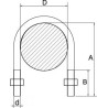 ÉTRIER FILETÉ POUR TUBE MÉTRIQUE AVEC ÉCROUS – INOX A2