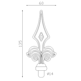 FER DE LANCE POINTE ACIER FORGÉ BARREAU ROND - www.esse.fr