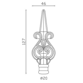 FER DE LANCE POINTE ACIER FORGÉ BARREAU ROND - www.esse.fr