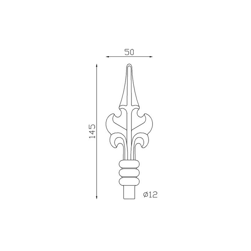 FER DE LANCE POINTE ACIER FORGÉ BARREAU ROND - www.esse.fr